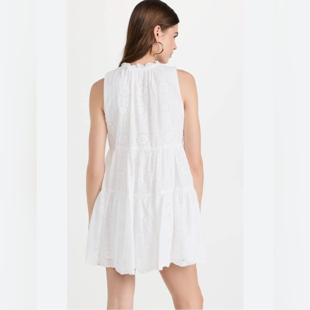 BB Dakota by Steve Madden "The Papaya Dress" Eyelet Detail White Mini Size S - Picture 5 of 9